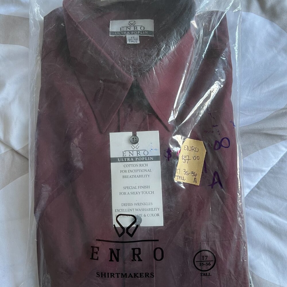 Burgundy Enro Dress Shirts (NWT)